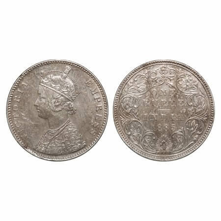 Victoria Empress, Silver, Rupee, 1885, Bombay Mint, A3/II(i), 'B' raised, Top stroke of nu