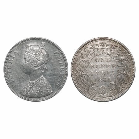 Victoria Empress, Silver, Rupee, 1885, Bombay Mint, A3/II(iv), 'B' incused. F. Prid Unlist
