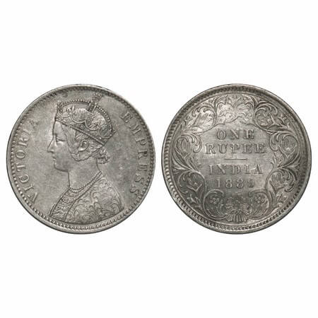 Victoria Empress, Silver, Rupee, 1889, Calcutta Mint, C3/I(i), 'C' incused. F. Prid 130. G