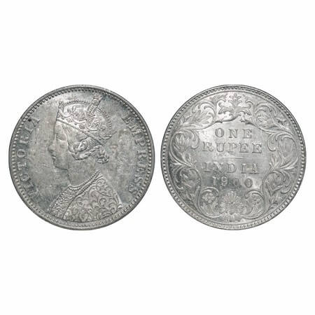 Victoria Empress, Silver, Rupee, 1900, Bombay Mint, A3(i)/I(ii), 'B' incused. F. Prid 186.
