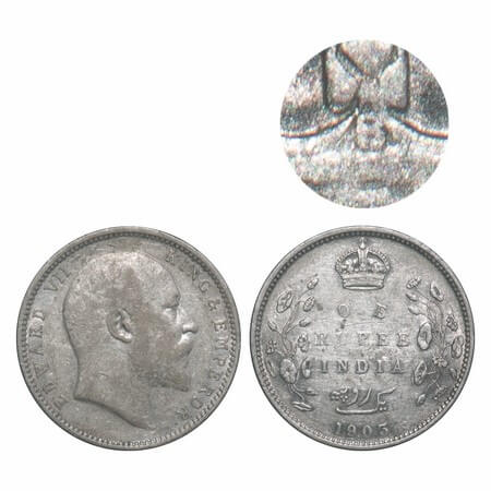 Edward VII, Silver, Rupee, 1903, Bombay Mint, 'B' raised& no dot. F. Prid 198. GK 925. Abo