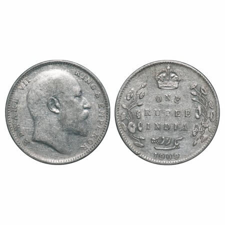 Edward VII, Silver, Rupee, 1909, Bombay Mint, 'B' incused & dot, Numeral 9 struck on numer