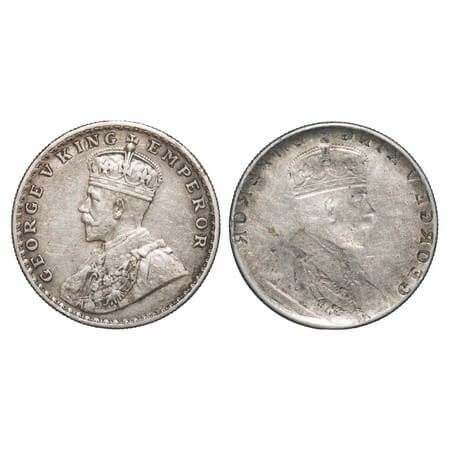 George V, Silver, Rupee, Error, Obv Lakhi, Edge nick on Obv & Rev rim edge. Extremely Fine