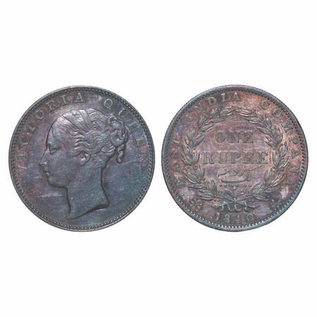 Victoria Queen, Silver, Rupee, 1840, CL, Madras Mint, A/VII, 'S' incused, English Head, Wr