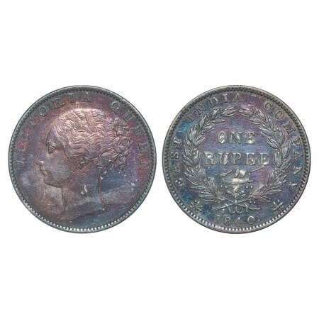 Victoria Queen, Silver, Rupee, 1840, CL, Madras Mint, A/VII, 'S' incused, English Head, Wr