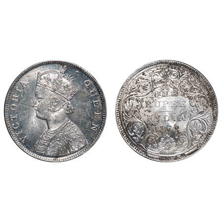 Victoria Queen, Silver, Rupee, 1862, Bombay Mint, B/II/2/0. F. Prid 71. GK 287. Uncirculat