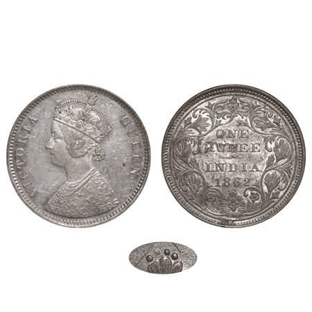 Victoria Queen, Silver, Rupee, 1862, Bombay Mint, A/II/0/4, w/o initial 'J', 2nd dot in th
