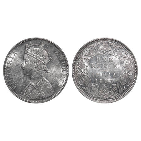 Victoria Empress, Silver, Rupee, 1893, Bombay Mint, C2/I(ii), 'B' incused, Normal numeral 