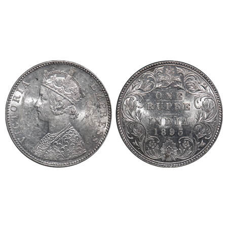 Victoria Empress, Silver, Rupee, 1893, Bombay Mint, C2/I(ii), 'B' incused, Large numeral 3