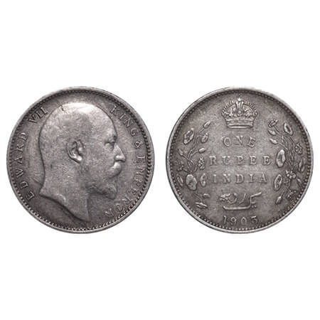 Edward VII, Silver, Rupee, 1903, Bombay Mint, 'B' raised & no dot. F. Prid 198. GK 925. Ex
