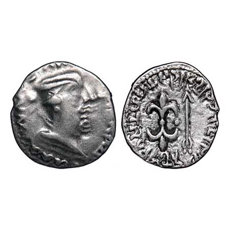 Western Kshatrpas, Nahapana (c. 119-124 AD), Silver Drachms, 2.04gm, 16.04x15.65mm, Error,