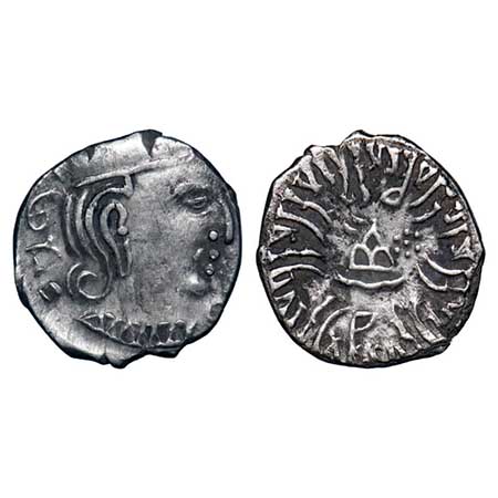 Western Kshatrapa, Svami Rudrasena III (c. 348-378 AD) son of Svami Rudradaman II, Silver 