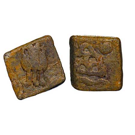 Western Kshatarpas, Anonymous issue, Vidarbha Region, Lead Unit, 1.20gm, 8.32x8.42mm, Obv: