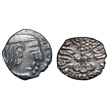 Guptas, Kumaragupta I (AD 414-455), Silver Drachma, Garuda type, 2.16gm, 13.98x13.59mm, Ob