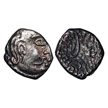 Kalachuris of Mahishmati, Krishnaraja (c. 550-575 AD), Silver Drachma, 1.61gm, 12.26x10.79