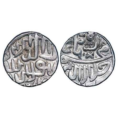 Akbar (AH 963-1014/1556-1605 AD), Silver Reduced Tanka, 7.08g, without mint name, 'cross' 