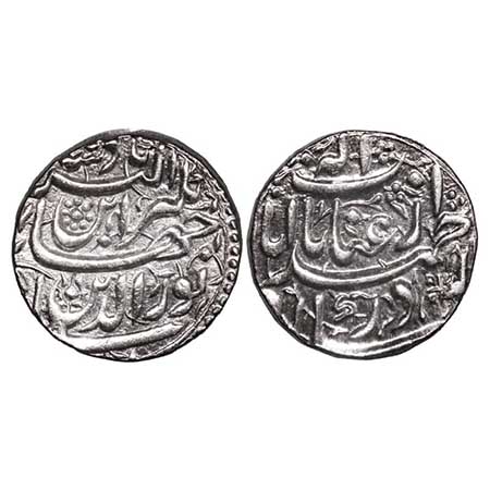 Jahangir, Silver Rupee, 11.42g, Ahmadabad Mint, Inayat Couplet. KM 149.4. partial dotted b