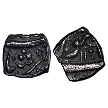 Jahangir, Silver Square 1/8 Rupee, 1.27g, Burhanpur Mint, 11 RY. KM 131.5 type unlisted. T