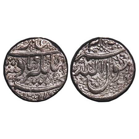Jahangir, Silver Rupee, 11.44gm, Jalnapur Mint, Floral design on both side. KM 141.6. Tone