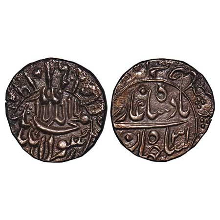 Shah Jahan I, Silver ½ Rupee, 5.67g, (Surat) Mint, AH 1068/31 RY, legends in Quadrefoil. K