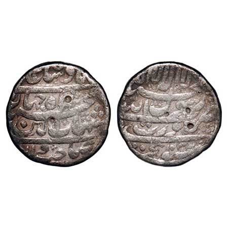 Shah Jahan I, Silver Rupee, 11.18g, Surat Mint, Hijri AH 1038, legend in four lines. KM 22