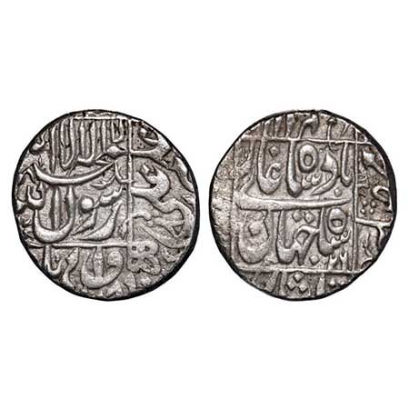 Shah Jahan I, Silver Rupee, 11.42g, Surat Mint, legends in square area. KM 235.23. Very Fi