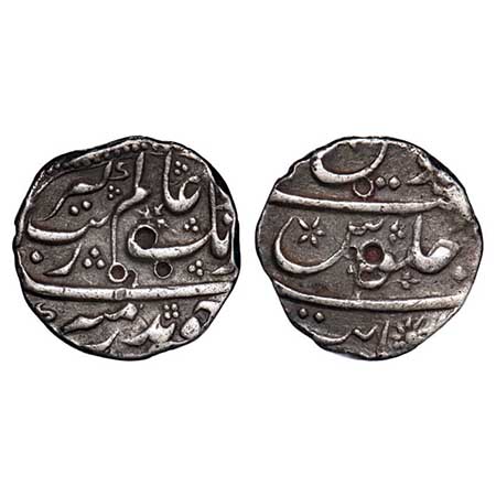 Aurangzeb, Silver ½ Rupee, 5.71g, Khambayat Mint, RY 9. KM 294.20. Very Fine, Scarce.