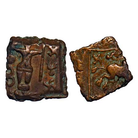 Pre-Satavahana, Vidarbha Region, Uninscribed type, Copper Unit, 1.06gm, 11.20x12.16mm, Obv
