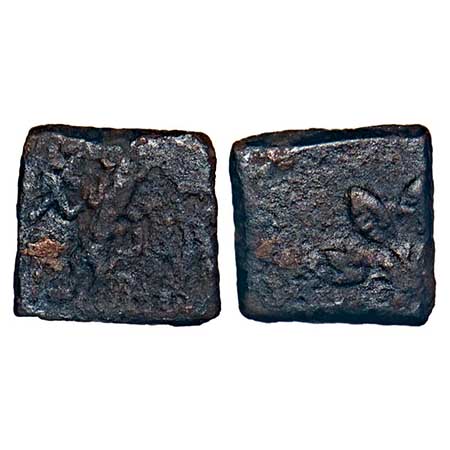 Post Mauryan, Marathwada region, goddess Lakshmi type uninscribed copper coin (200 - 100 B
