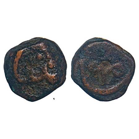 Maratha Confederacy, Copper Paisa, 7.67g, (Pune) unatributed Mints, INO Muhammad Akbar II,