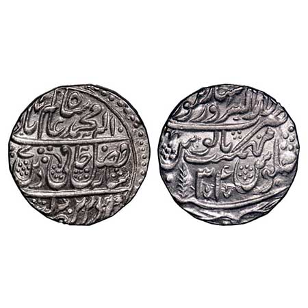 Maratha Confederacy, Silver Rupee, 11.19g, Dar-us-Sarur Saharanpur Mint, INO Shah Alam II,