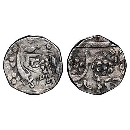 Baroda, Silver Rupee,11.10g, Khande Rao (AH 1273-1287 / 1856-1870 AD), Baroda Mint, Error 