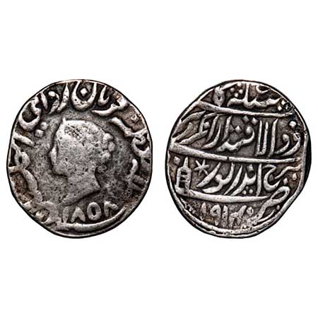 Bharatpur, Silver Rupee Nazarana type, 11.05g, Broad flan, Jaswant Singh (AH 1269-1311 / 1