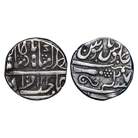 Gwalior, Silver Rupee, 10.97g, Daulat Rao (1794-1827 AD), Sheopur Mint, INO Muhammad Akbar