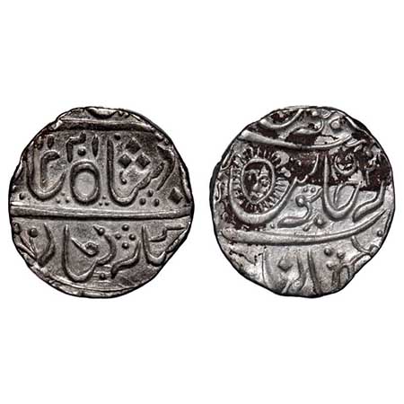 Indore, Silver Rupee, 11.23g, Ahalya Bai , Malharnagar Mint, AH 1201/18 RY, INO Shah Alam 