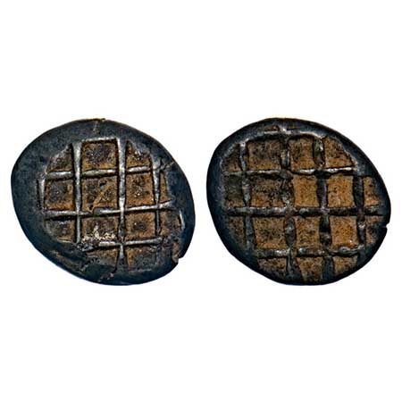 Jafarabad, Base Silver Kori, 2.64g. Jafarabad, with squared boxes both sides, Jafarabad wa