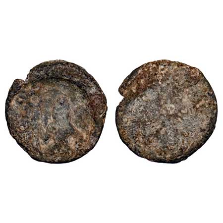 Post-Mauryan, Ujjaini Region, Uninscribed type, Lead Unit, 2.71gm, 12.61x12.51mm, Obv: Mah