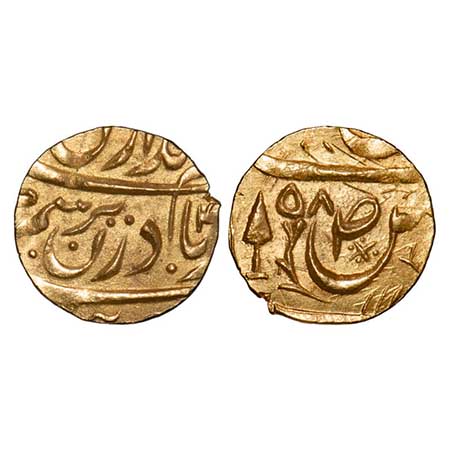 Patiala, Gold 1/3 Mohur, 3.70g, Bhupindar Singh (VS 1958-1994, 1900-1937 AD), INO Ahmad Sh
