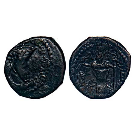 Kushano-Sassanian, Bactrian series, Hormizd II type, Copper Drachm, 1.57gm, 13.80x12.97mm,