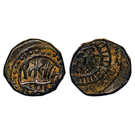 Ratlam, Copper Paisa, 8.98g, Ranjit Singh (1864-1893 AD), Obv: Katar and Ratlam, Rev: (19)