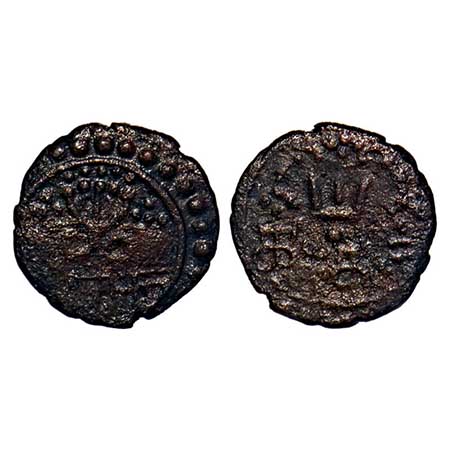 Travancore State, Copper Kasu, 0.29g Rani Parvathi Bai (ME 990-1004 / 1815-1829 AD), Obv: 