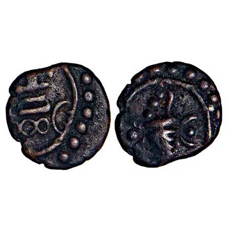 Travancore, Copper Cash, 0.42g, Swati Tirunal Rama Varma (ME 1004-1022/ 1829-1846 AD), Obv