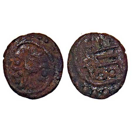 Travancore, Copper Cash, 0.60g, Swati Tirunal Rama Varma (ME 1004-1022/ 1829-1846 AD), Obv