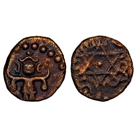 Travancore, Copper Cash, 0.77g, Ayilyam Thirunal Rama Varma (1860-1880 AD), Obv: Sree Kris