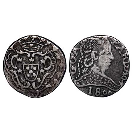 Indo Portuguese, Silver Pardau (300 Reis), 5.47g, D.Maria I (1788-1799/1800 AD), 1800 AD. 