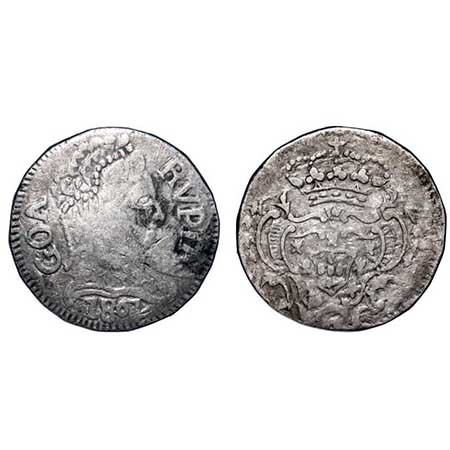 Indo Portuguese, Silver Rupia (600 Reis), 10.78g, D.Maria I (1788-1799 AD), Goa issue, 180
