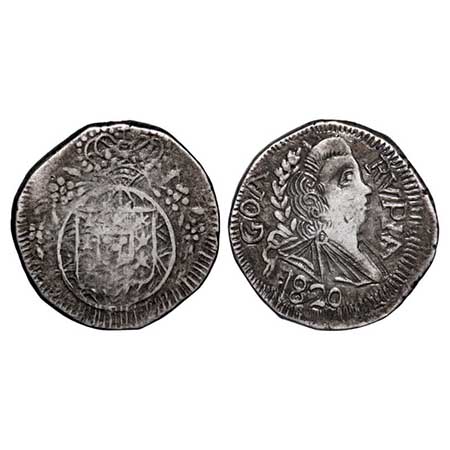 Indo Portuguese, Silver Rupia (600 Reis), 10.91g, D. Joao VI (1816-1826 AD), Goa issue, 18