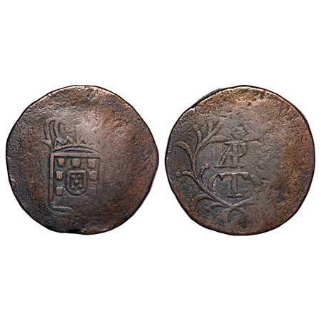 Indo Portuguese, Copper Tanga (60 Reis), 36.92g, D. Miguel (1828-1834 AD), ND, Goa issue,