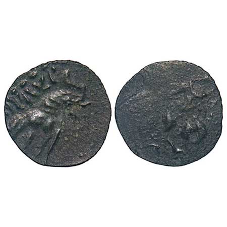 Satavahana Dynasty, Satakarni (100 BC), Potin Unit, 0.50gm, 13.33x13.32mm, Andhra Region, 