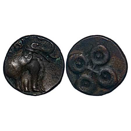 Satavahanas, Siri Satakarni, 'Tarhala Hoard' Type, Potin Unit, 3.14gm, 17.92x18.07mm, Obv: